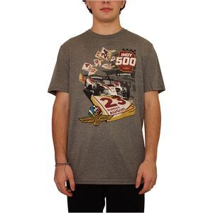 Indy 500 Mens August Calendar Graphic T-Shirt, Grey, NWT